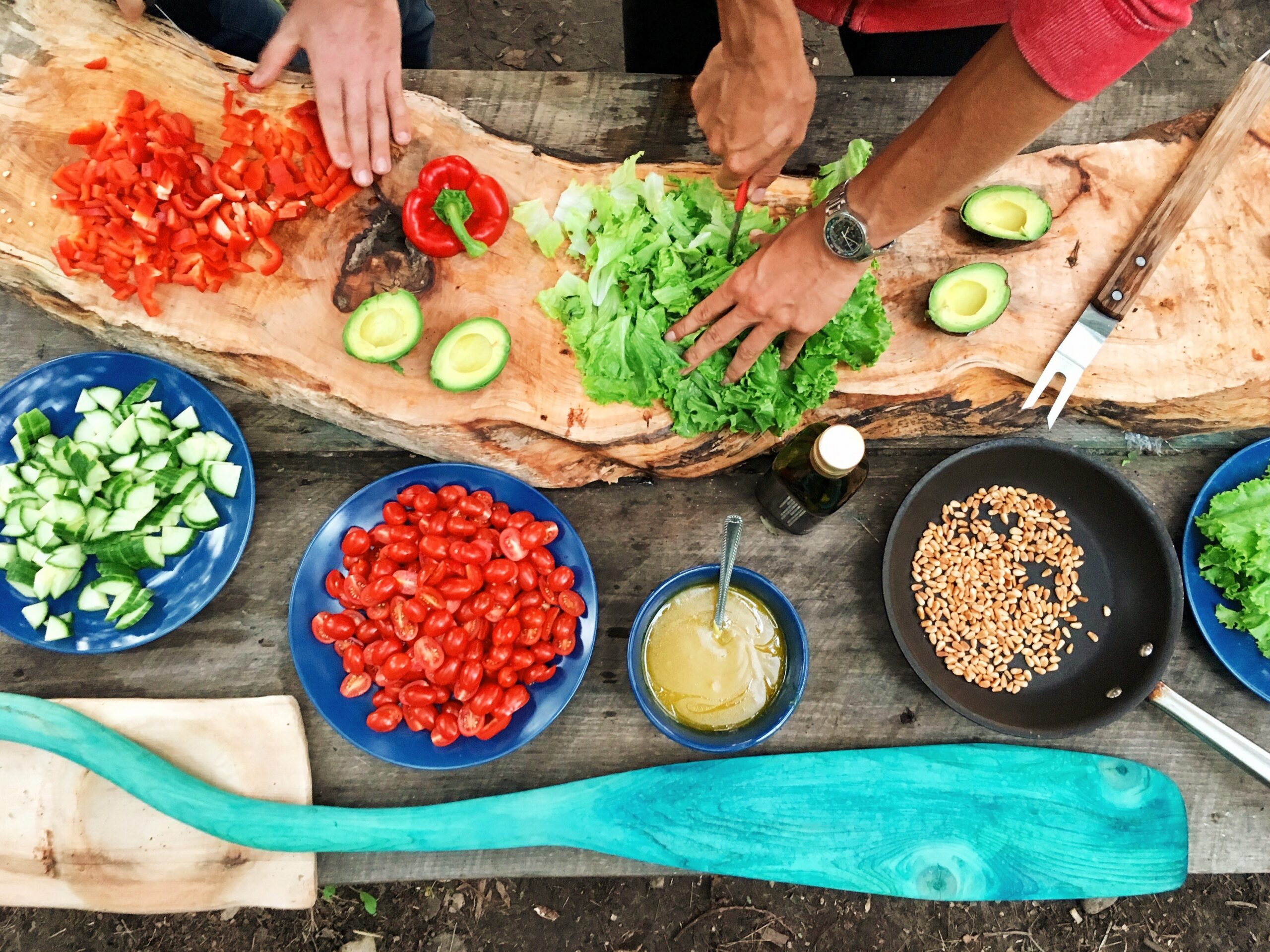 prepping meal